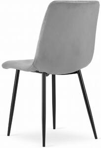 Jasnoszare krzesło pikowane metalowe - Saba 4X