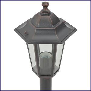 Zestaw 6 brązowych lamp zewnętrznych słupki - A467-Banero