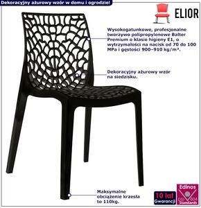Czarne ażurowe krzesło ogrodowe - Chamat