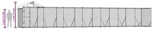 Kojec dla psa, z dachem, srebrny, 14x2x2,5m, stal galwanizowana