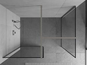 Mexen Kioto ścianka prysznicowa Walk-in 140 x 110 cm, czarny wzór, nikiel szczotkowany - 800-140-202-97-70-110