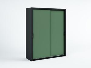 Szafa przesuwna Pascal 185 cm czarna/dymiona zieleń nowoczesny design