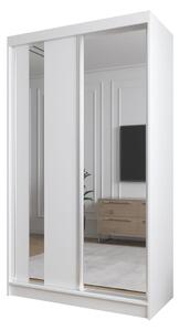 Szafa przesuwna Grace 120 cm, w kolorze białym z lustrami