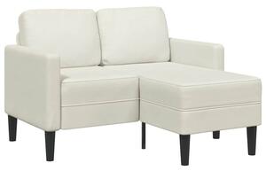 Sofa 2-osobowa z leÅ¼ankÄ w ksztaÅcie litery l kremowa 125 cm