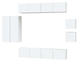 8-częściowy zestaw szafek telewizyjnych, biały