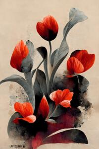 Ilustracja Red Tulips, Treechild