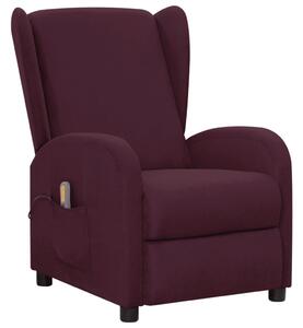 Podnoszony fotel masujący, fioletowy, obity tkaniną