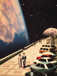 Plakat, Obraz Space Promenade - Retro-Futuristic Collage Art