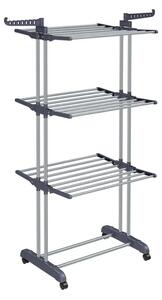 Suszarka na pranie ELTON z 4 poziomami na kółkach, 63,5x128x173cm, szary SongmicsHome
