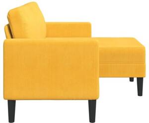 Sofa 2-osobowa z leÅ¼ankÄ w ksztaÅcie litery l jasnoÅ¼Ã³Åta 125 cm