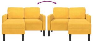 Sofa 2-osobowa z leÅ¼ankÄ w ksztaÅcie litery l jasnoÅ¼Ã³Åta 125 cm