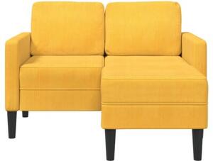 Sofa 2-osobowa z leÅ¼ankÄ w ksztaÅcie litery l jasnoÅ¼Ã³Åta 125 cm