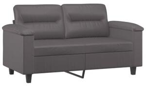 Sofa 2-osobowa z poduszkami, szara, 120 cm, sztuczna skÃ³ra