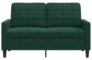 Sofa 2-osobowa, ciemnozielona, 120 cm, tapicerowana aksamitem
