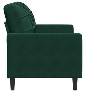 Sofa 2-osobowa, ciemnozielona, 120 cm, tapicerowana aksamitem