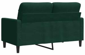 Sofa 2-osobowa, ciemnozielona, 120 cm, tapicerowana aksamitem