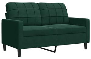 Sofa 2-osobowa, ciemnozielona, 120 cm, tapicerowana aksamitem