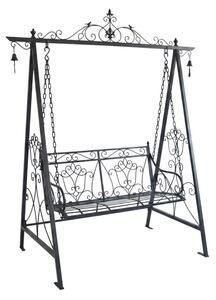 Czarna metalowa huśtawka ogrodowa Kari – Garden Pleasure