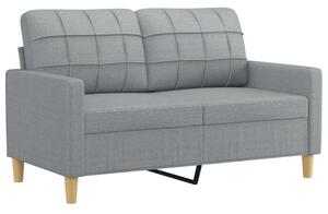 Sofa 2-osobowa, jasnoszara, 120 cm, tapicerowana tkaninÄ