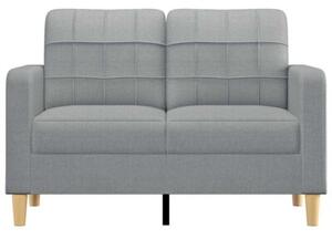 Sofa 2-osobowa, jasnoszara, 120 cm, tapicerowana tkaninÄ