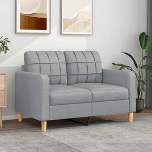 Sofa 2-osobowa, jasnoszara, 120 cm, tapicerowana tkaninÄ