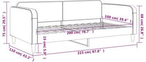 Sofa z funkcją spania, kolor taupe, 100x200 cm, obita tkaniną