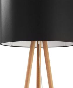 Lampa podłogowa TOKYO 5298 TK Lighting 148 cm – czarna z drewnem, skandynawska, E27, włącznik na przewodzie
