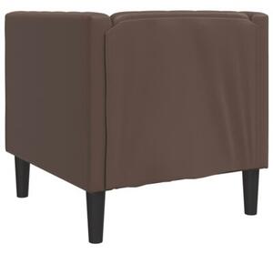 Fotel chesterfield, brÄ zowy, tapicerowany sztucznÄ skÃ³rÄ