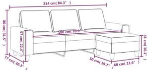 Sofa 3-osobowa z podnÃ³Å¼kiem, brÄ zowy, 180 cm, tkaninÄ