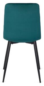Turkusowe welurowe nowoczesne krzesło - Gifo
