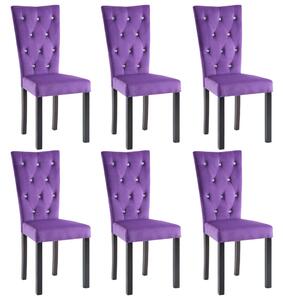 Krzesła stołowe, 6 szt., fioletowe, aksamitne