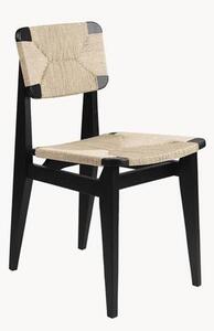 Krzesło z drewna dębowego z plecionym siedziskiem C-Chair
