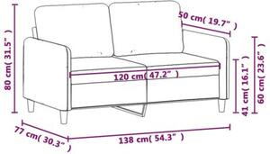 Sofa 2-osobowa, kremowy, 120 cm, tapicerowana aksamitem