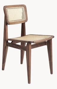 Krzesło z drewna orzecha włoskiego z plecionką wiedeńską C-Chair