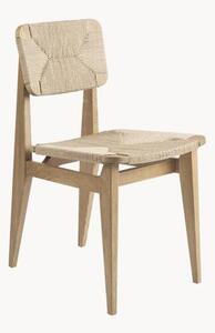 Krzesło z drewna dębowego z plecionym siedziskiem C-Chair