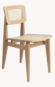 Krzesło z drewna dębowego z plecionką wiedeńską C-Chair