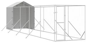 Kojec dla psa, z dachem, srebrny, 2x10x2,5m, stal galwanizowana