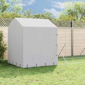 Kojec dla psa, z dachem, srebrny, 2x10x2,5m, stal galwanizowana