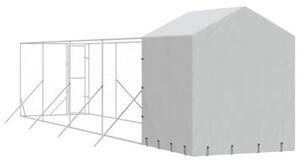 Kojec dla psa, z dachem, srebrny, 2x10x2,5m, stal galwanizowana
