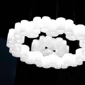 Stilnovo Lampa wisząca Honey, możliwość ściemniania, biały / opal, salon / jadalnia, tworzywo sztuczne, nowoczesny