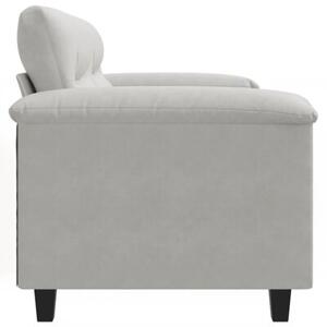Sofa 2-osobowa, jasnoszara, 120 cm, tapicerowana mikrofibrÄ