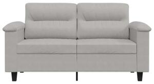 Sofa 2-osobowa, jasnoszara, 120 cm, tapicerowana mikrofibrÄ