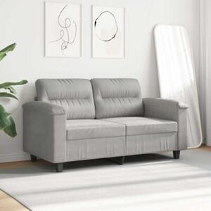 Sofa 2-osobowa, jasnoszara, 120 cm, tapicerowana mikrofibrÄ