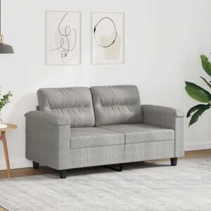 Sofa 2-osobowa, jasnoszara, 120 cm, tapicerowana mikrofibrÄ