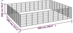 Kojec dla psa, 36 paneli, czarny, 50x100 cm, stal