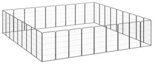 Kojec dla psa, 36 paneli, czarny, 50x100 cm, stal