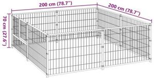 Kojec dla psa, czarny, 4 m², stalowy