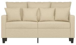 Sofa, 2-osobowa kremowa, 120 cm, tapicerowana tkaninÄ