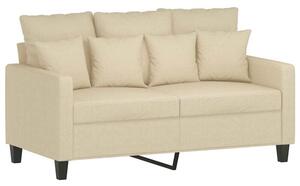 Sofa, 2-osobowa kremowa, 120 cm, tapicerowana tkaninÄ