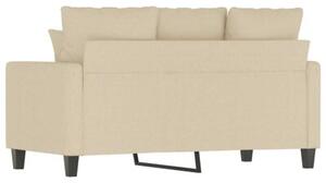 Sofa, 2-osobowa kremowa, 120 cm, tapicerowana tkaninÄ